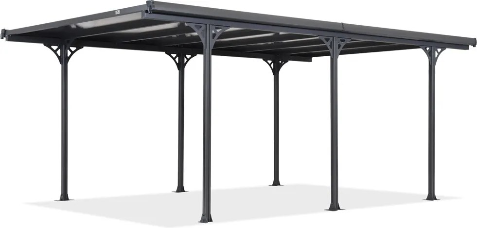 Groot polycarbonaat afdak Montana 3,15 x 5,00 m CoverTech antraciet