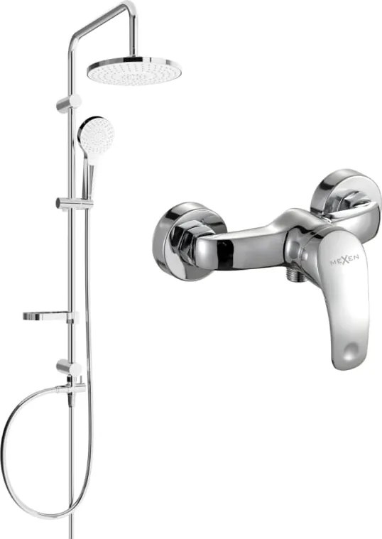 Mexen Fabia Erik opbouw douche set met regendouche en douchekraan, chroom - 746540205-00