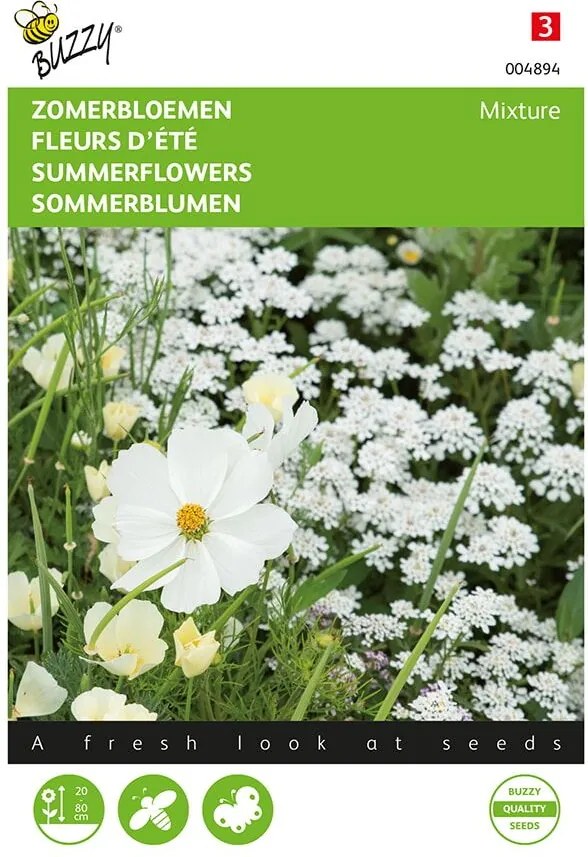 Buzzy seeds bloemenweide - Witte zomerbloemenzaden