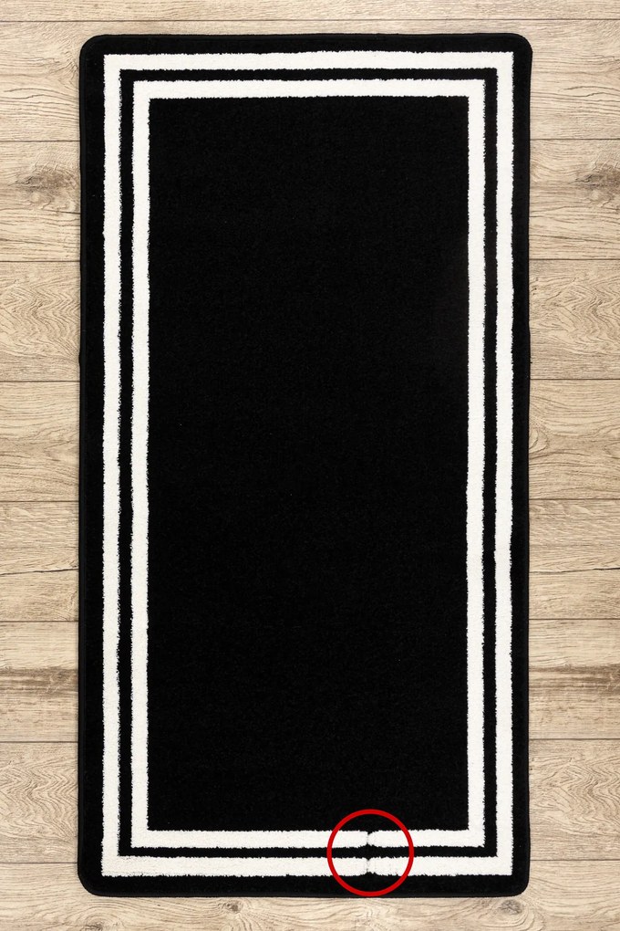 Tapijt HAMPTON Kader zwart - TWEEDE-KLASSE PRODUCT