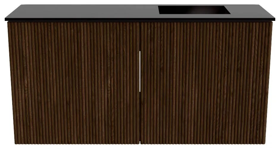 Mondiaz Joya 80cm toiletmeubel walnut met wastafel faye rechts zonder kraangat urban