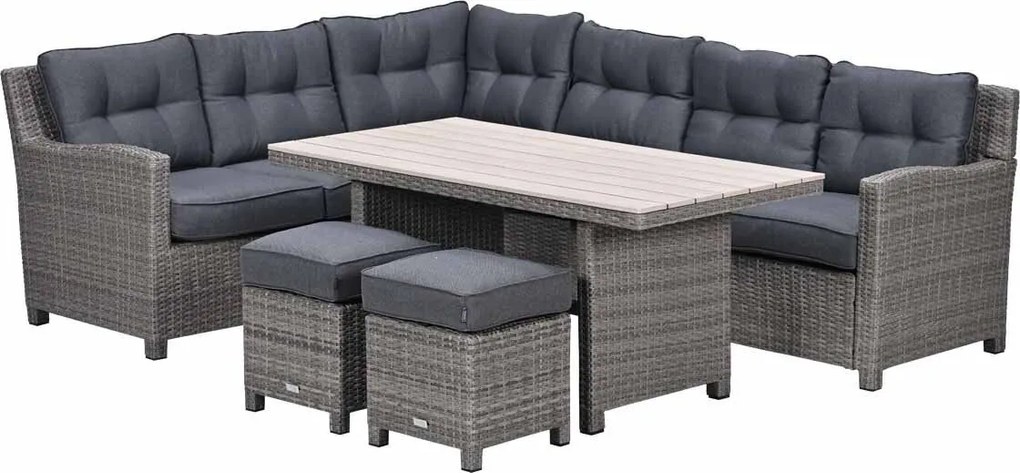 Garden Impressions Jaru lounge dining set 6-delig links - light teak vironwood