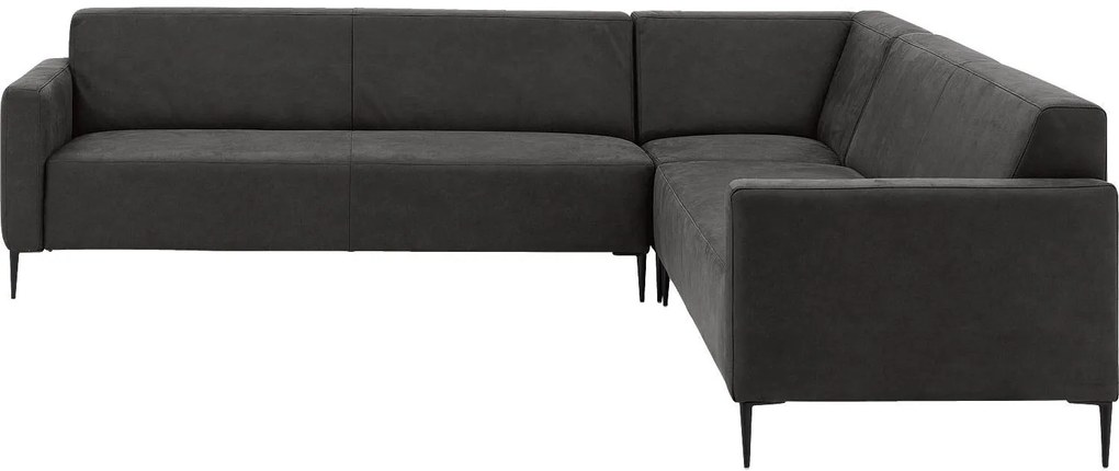 Goossens Key West antraciet, micro leer, 3-zits, modern design