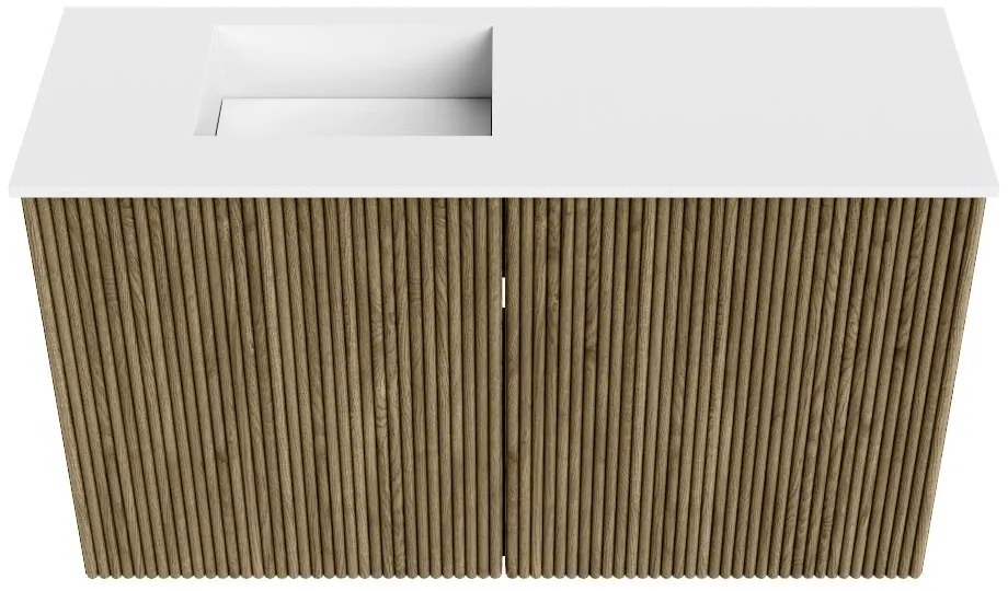 Mondiaz Joya 70cm toiletmeubel dusk met wastafel faye links 1 kraangat talc