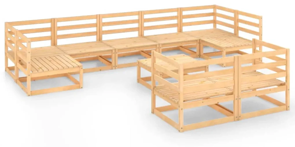 vidaXL 10-delige Loungeset massief grenenhout