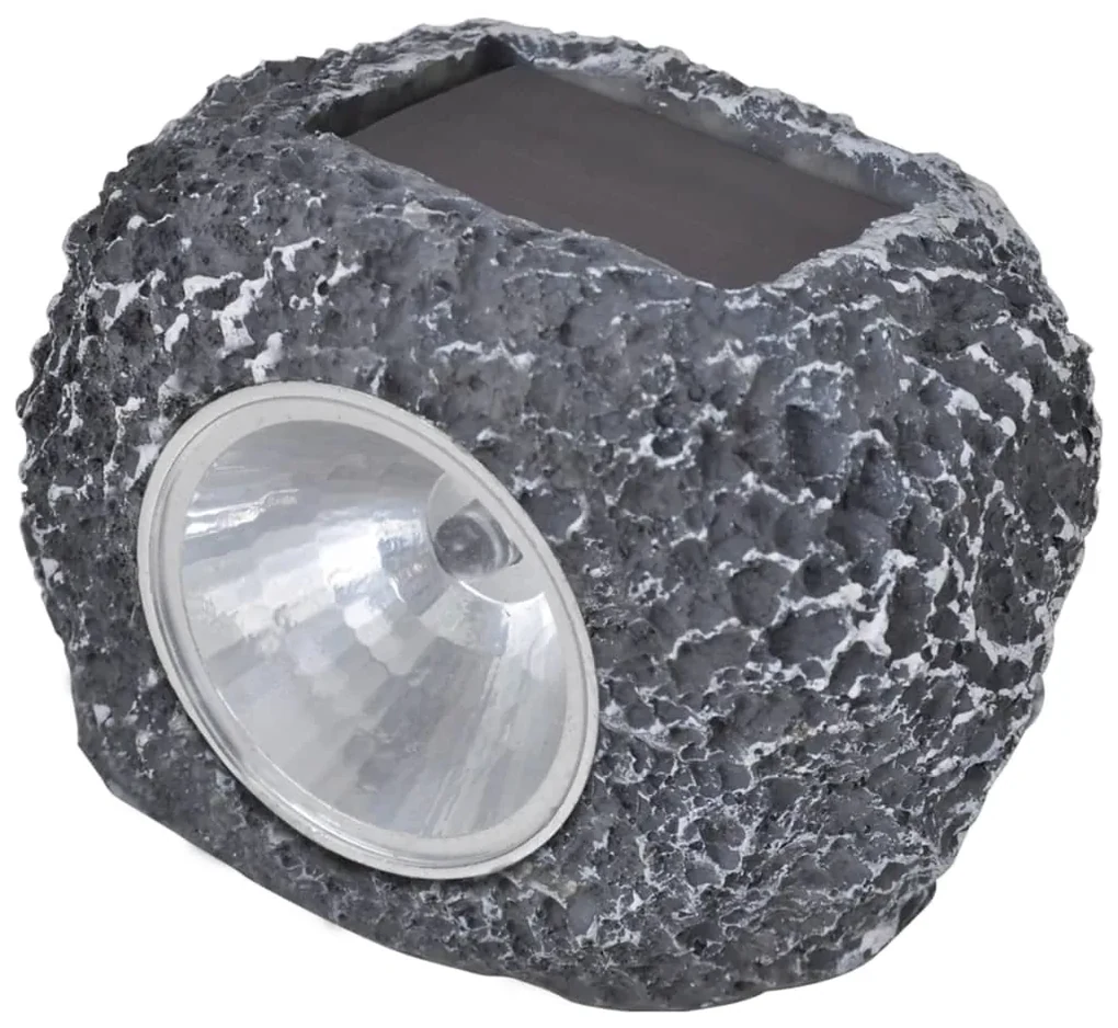 vidaXL Buitenverlichting zonne-energie LED tuinlamp steenvormig 12 stuks