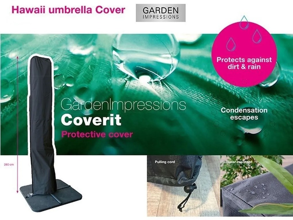 Garden Impressions Hawaii King en Big pole parasol beschermhoes 300x60-65 cm