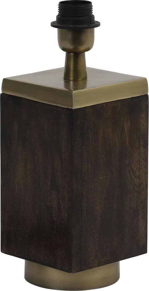 Lampvoet 12x12x26 cm BURATA hout bruin-antiek brons