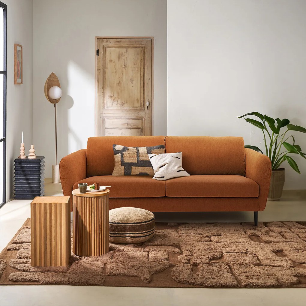 Vaste bank 3 - 4-zit, geribd fluweel, Amy