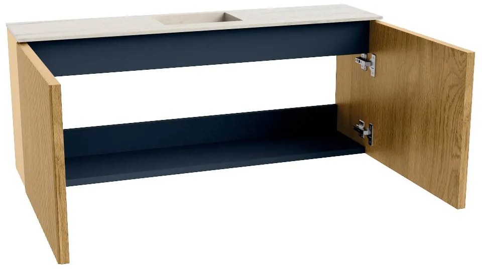 Mondiaz Joya DLux 100cm toiletmeubel oak met wastafel faye midden zonder kraangat meli