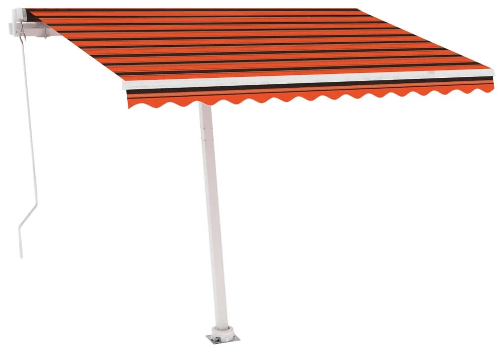 vidaXL Luifel vrijstaand handmatig uittrekbaar 300x250 cm oranje bruin