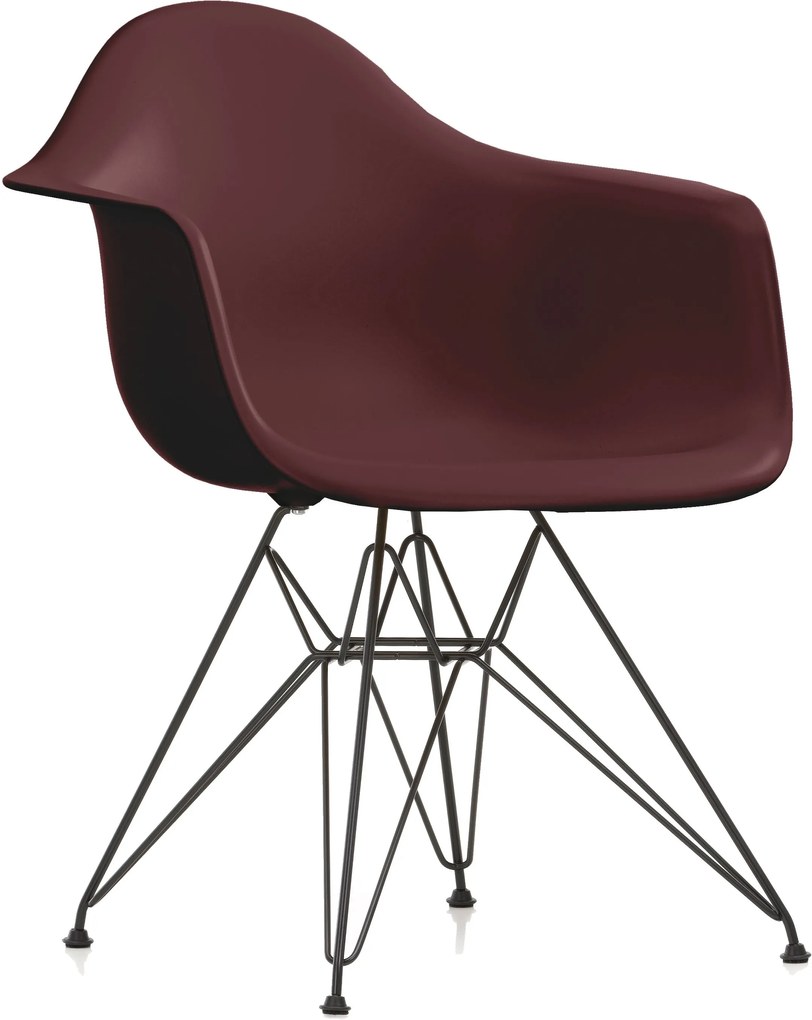 Vitra DAR stoel kuip oxide rood onderstel zwart gepoedercoat