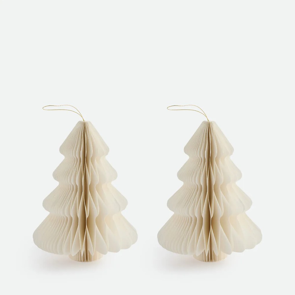 Set van 2 opvouwbare kerstbomen, hoogte 20 cm, CASPAR
