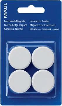 Magneet solid, diameter 32 mm, wit, blister van 4 stuks