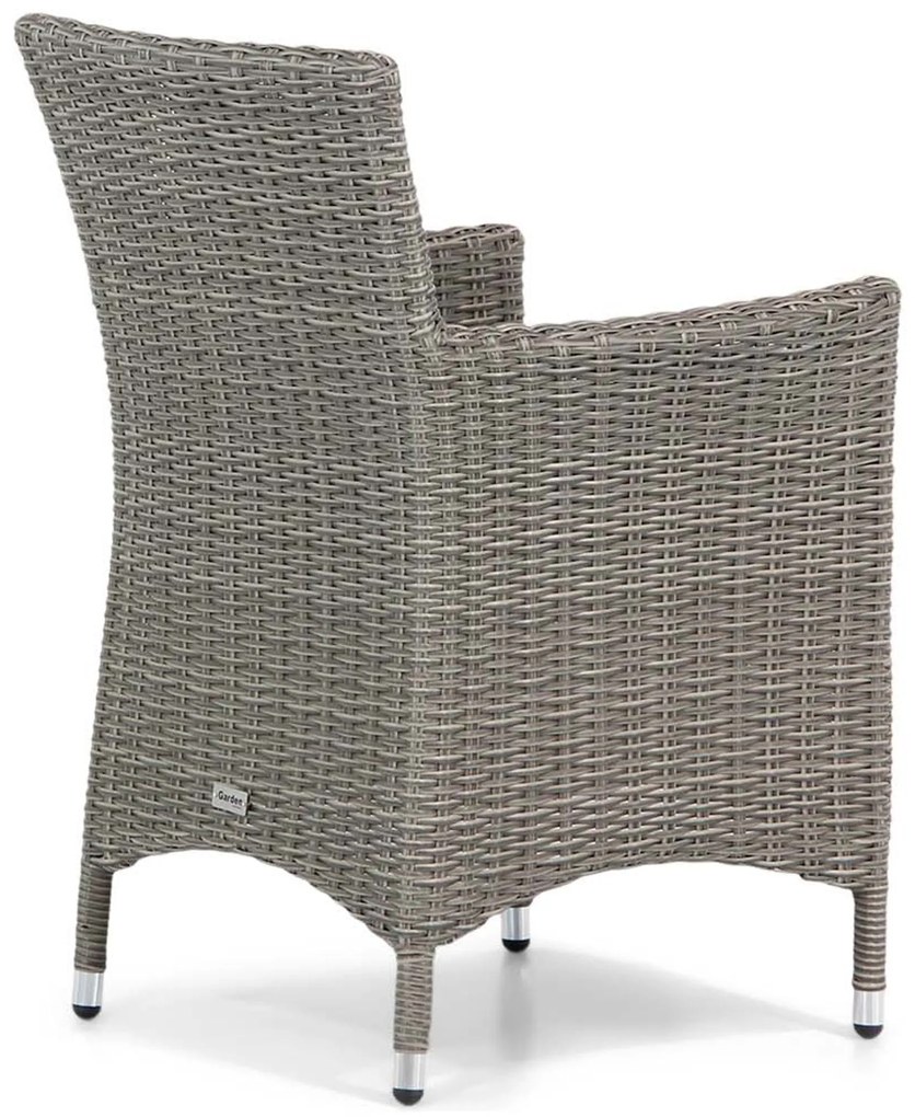 Tuinset Ronde Tuintafel 2 personen 70 cm Wicker Grijs Garden Collections Dublin/Bolton