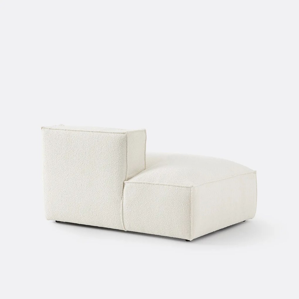 Links chaise longue-element voor modulaire bank, bouclé stof, Seven