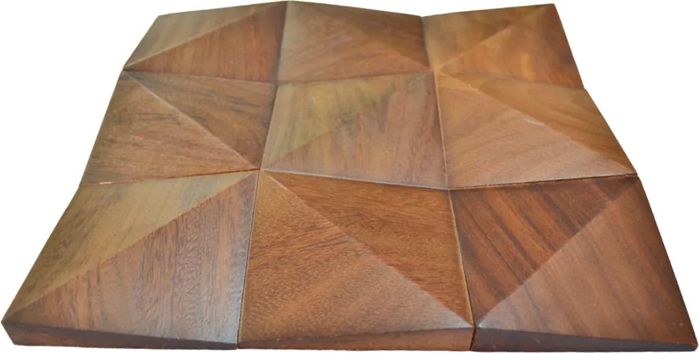 3D Houten Wandpaneel | Cumaru Deep | 30×30 cm | Wanddecoratie