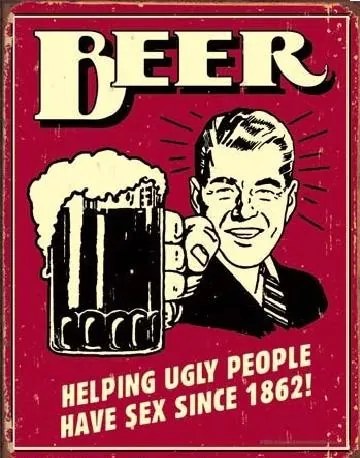 Metalen bord BEER - ugly people