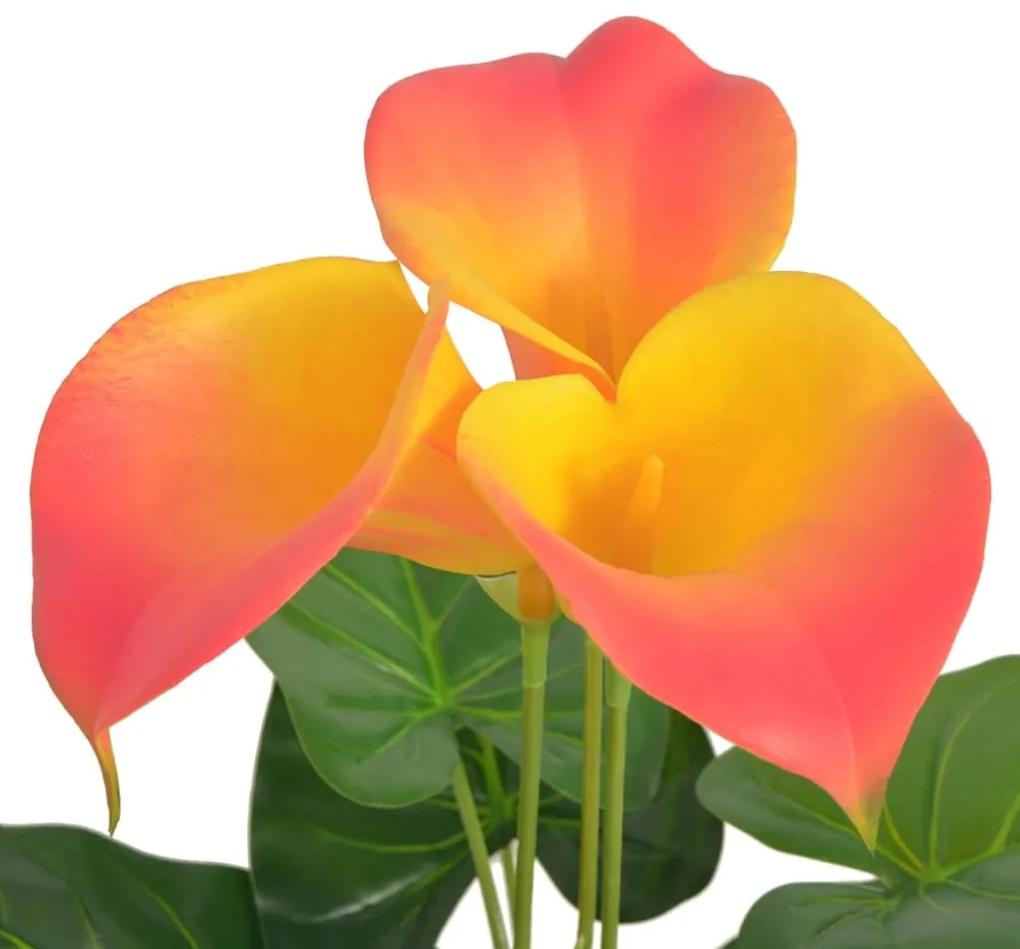 vidaXL Kunst calla lelie plant met pot 45 cm rood en geel