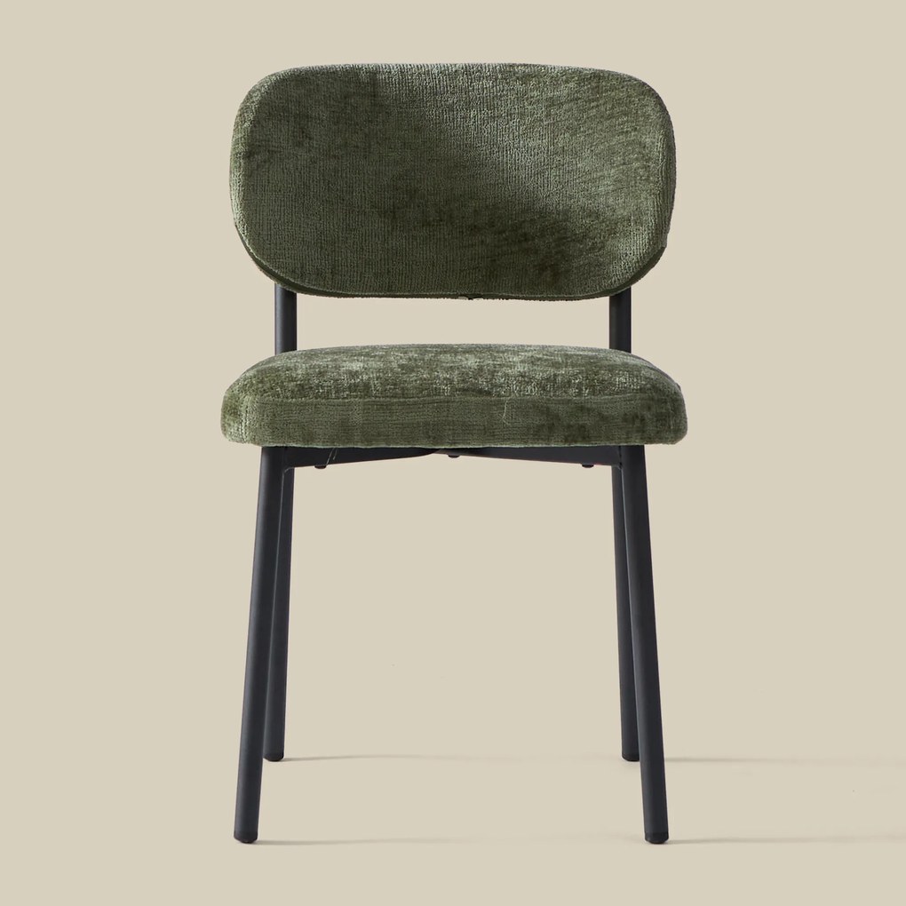 Moderne Eetkamerstoel Groen Stof