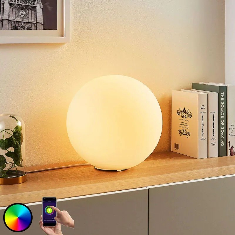 Lindby Smart LED-RGB-tafellamp Rhona, bol