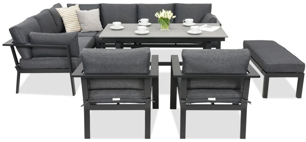 Aluminium tuinmeubelen Sydney Comida 7 met bank Garden Point antraciet