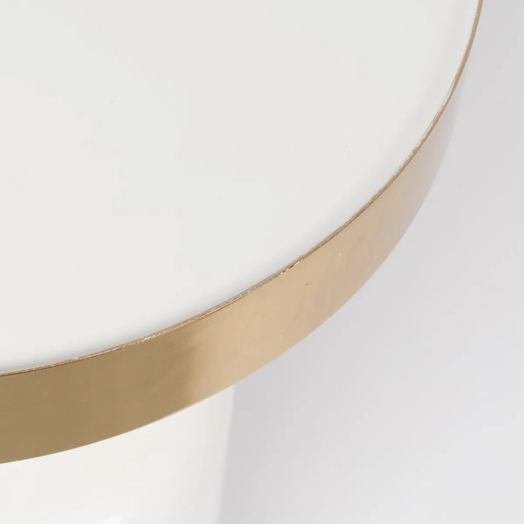 Zuiver Glam Emaille Bijzettafel Wit - 36 X 36cm.