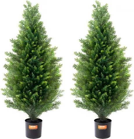 VEVOR Kunstmatige Topiary Cederboom, 91,4 cm hoog (2 stuks), met extra bladeren en pot, Kunstmatige groenblijvende dennen- en cipressenplant, UV-beschermde kunstmatige groenvoorzieningsset