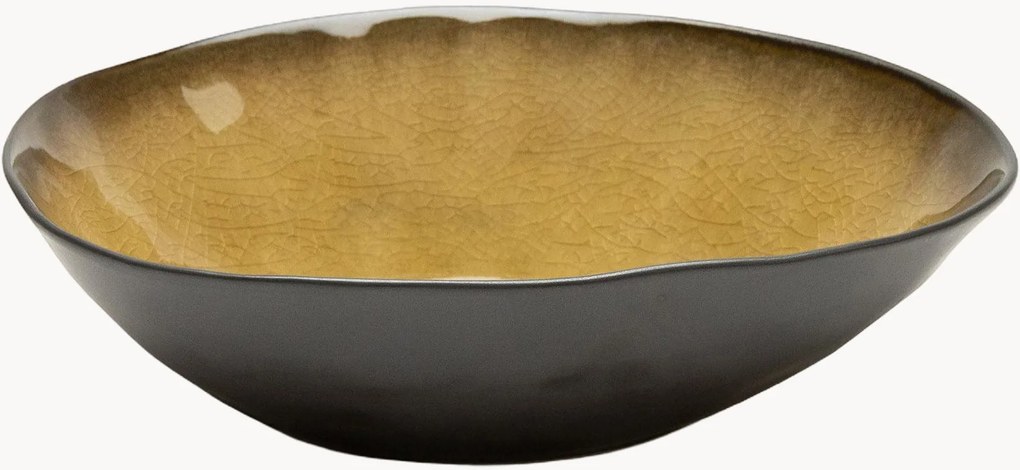 Ovale schalen Pure met reactief glazuur, 2-delig