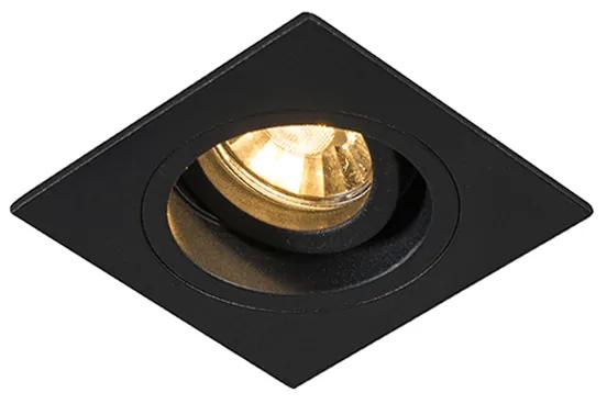 Moderne inbouwspot zwart 9,3 cm draai- en kantelbaar - Chuck Modern GU10 vierkant Binnenverlichting Lamp