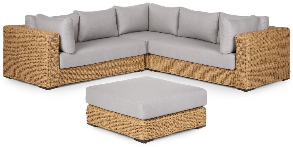 The Outsider Hoek Loungeset - Safari- Wicker - Naturel - Grijs - The Outsider