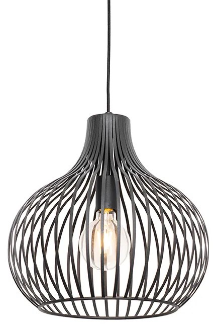 Moderne hanglamp zwart 38 cm - Saffira