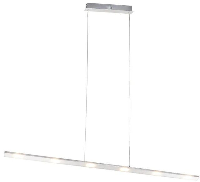 Design hanglamp staal met touch-dimmer incl. LED - Platina
