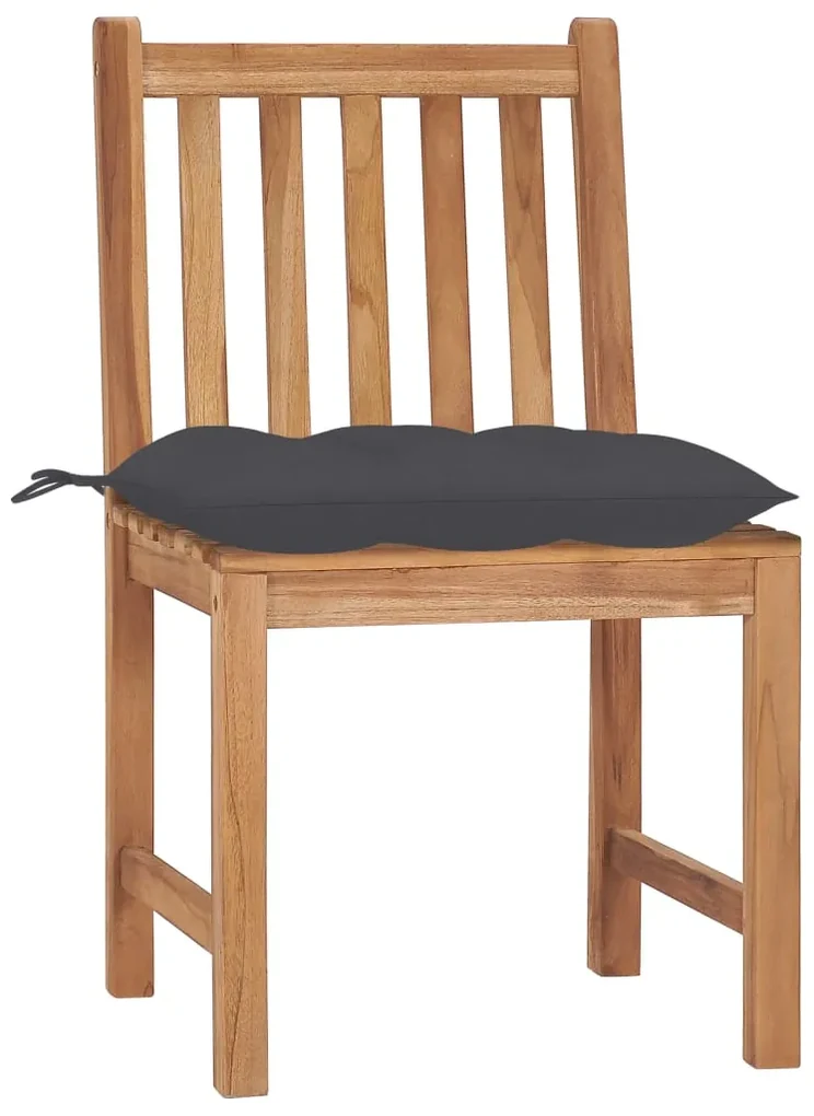 vidaXL Tuinstoelen 4 st met kussens massief teakhout
