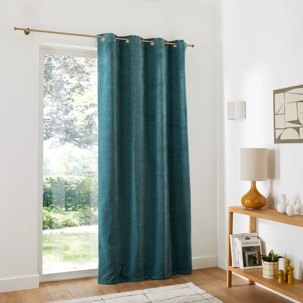 Gordijn in chenille fluweel met oogjes, Calda