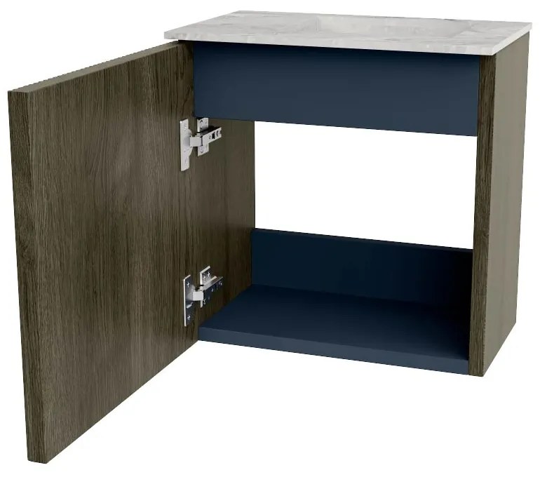Mondiaz Joya DLux 40cm toiletmeubel shadow met wastafel faye rechts zonder kraangat glace