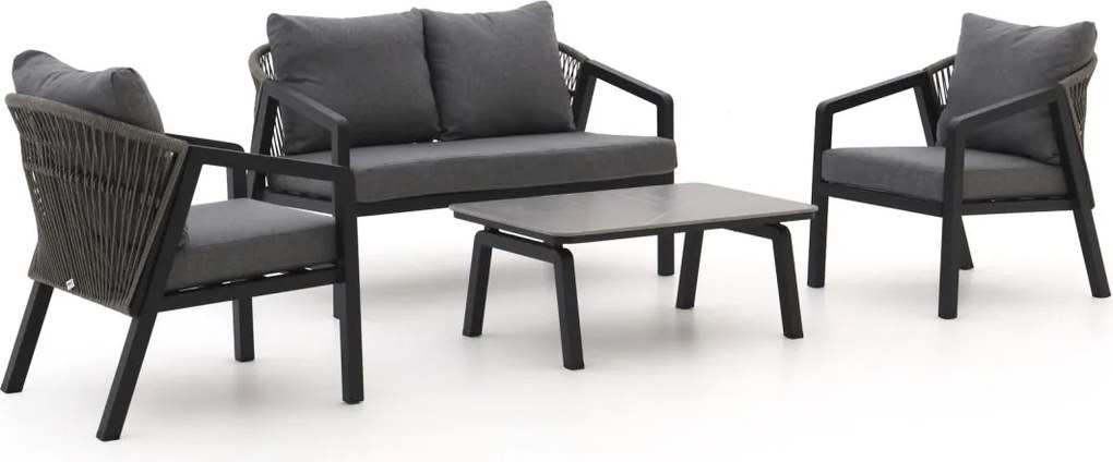 Stoel-bank loungeset Forza  | 4 personen | Loungeset Grijs | Aluminium | Kees Smit Tuinmeubelen