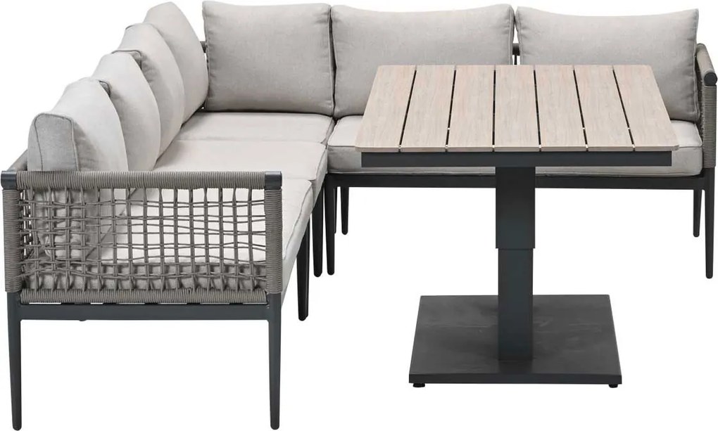 Garden Impressions Burela - Brugge lounge dining set 5-delig rechts - taupe