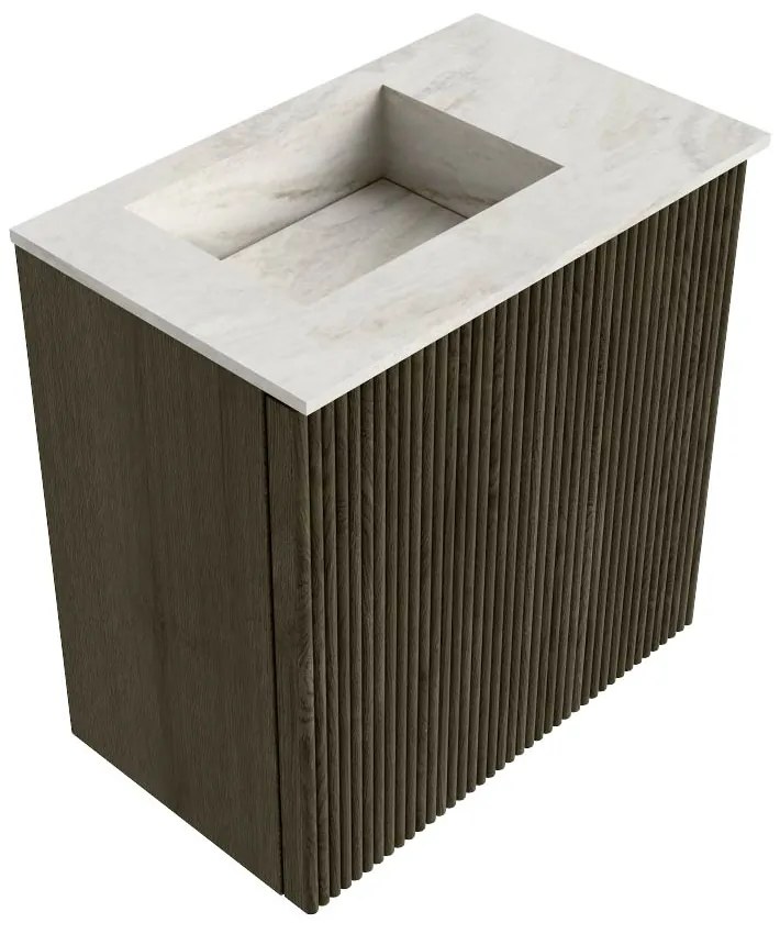 Mondiaz Joya DLux 40cm toiletmeubel shadow met wastafel faye links 1 kraangat ostra