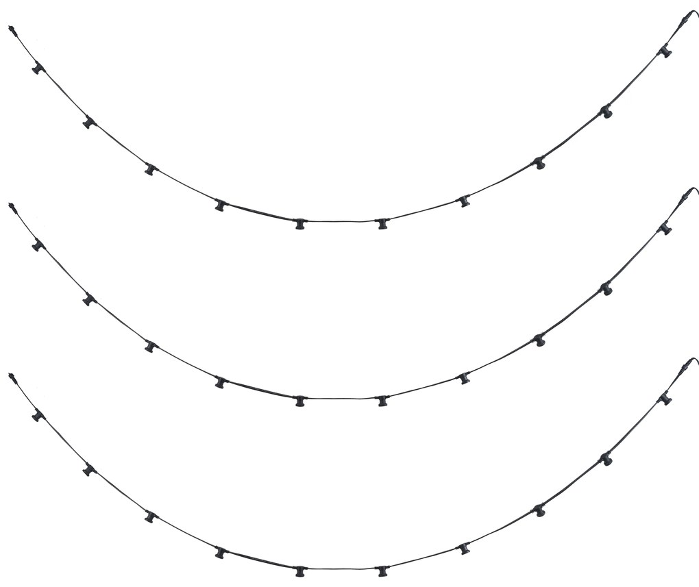 Lichtsnoer zwart koppelbaar met stekker 14m 30-lichts IP54 - Lubber
