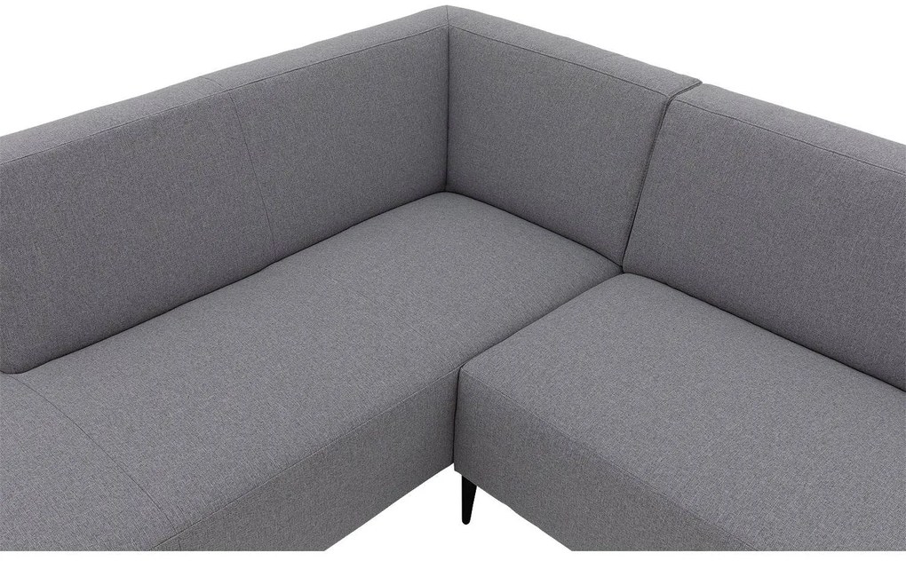 Goossens  Key West grijs, stof, 3-zits, modern design met ligelement links