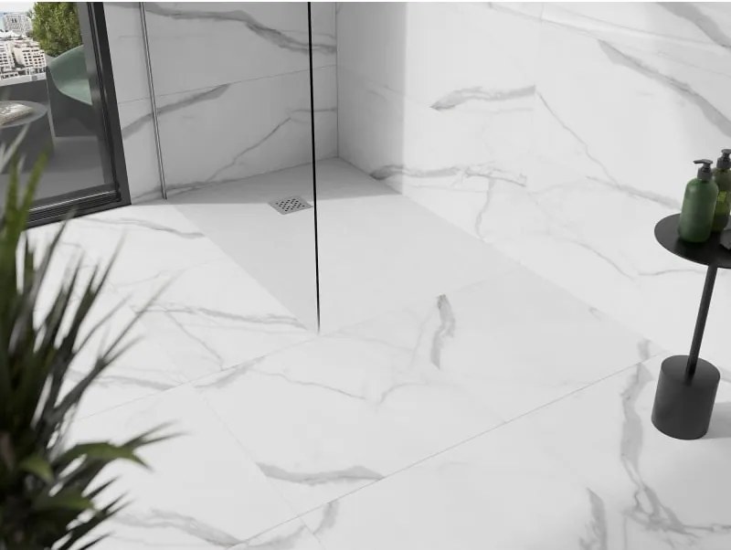 Mexen Stone+ rechthoekige composiet douchebak 90 x 80 cm, wit - 44108090