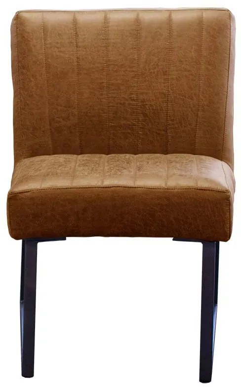 Eetkamerstoel - Hengelo - geschikt voor ronde tafel - lederlook Missouri cognac 03