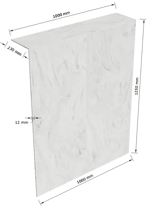 Mondiaz Hope toiletplaat solid surface 100x125cm opalo niet voorgeboord