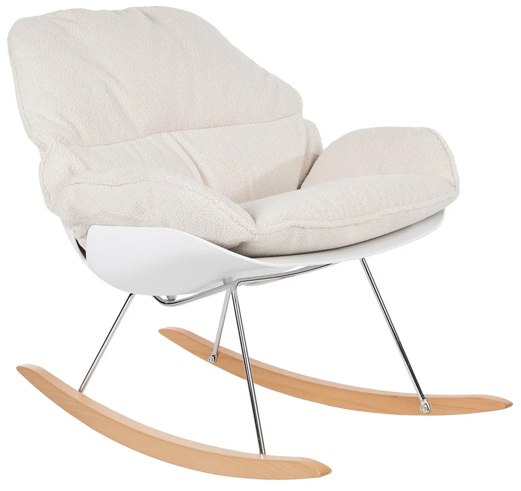 Schommelstoel Kunststof Met Beige Kussen