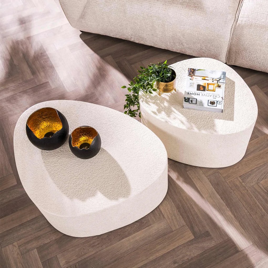 Salontafel Set Van 2 Driehoekig Stone