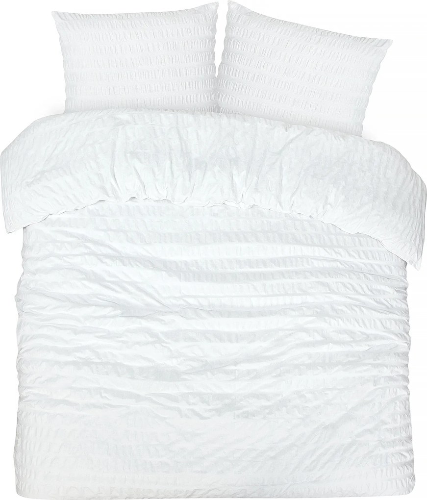 Dekbedovertrek Seersucker Deluxe - 100% katoensatijn - 240x200/220 - wit