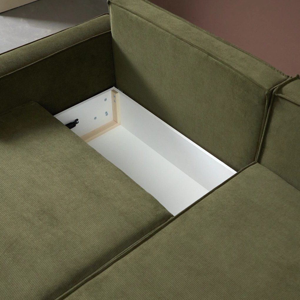 Groene Slaapbank Chaise Longue Rechts