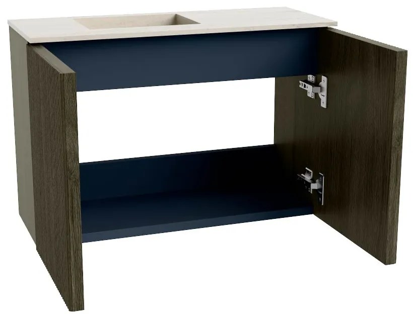 Mondiaz Joya DLux 60cm toiletmeubel shadow met wastafel faye links 1 kraangat meli