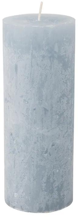 Kaars rustiek - grijsblauw - 7x18 cm